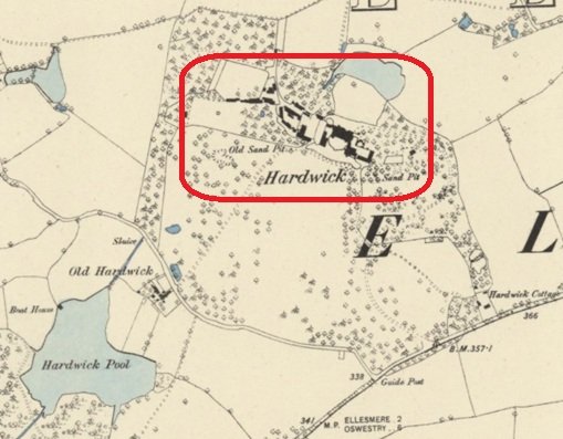 Oswestry - Hardwick Hall : Map credit National Library of Scotland